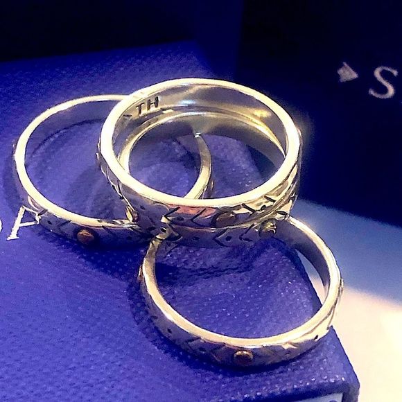 SILPADA Two Tone VARIED DETAILS Stacking Ring Sz 7 NIB - Picture 9 of 14